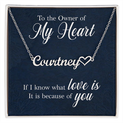 To the Owner of My Heart Name Necklace With Heart-Express Your Love Gifts