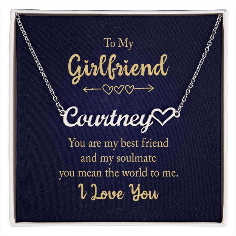 To My Girlfriend You Are My Best Friend Name Necklace With Heart-Express Your Love Gifts