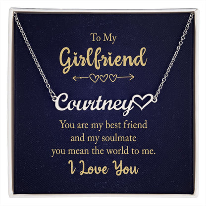 To My Girlfriend You Are My Best Friend Name Necklace With Heart-Express Your Love Gifts