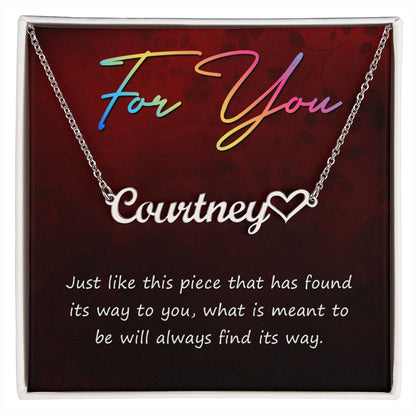 For You Name Necklace With Heart-Express Your Love Gifts
