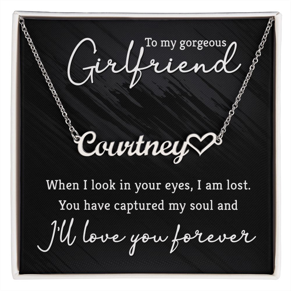 To My Gorgeous Girlfriend Name Necklace With Heart-Express Your Love Gifts