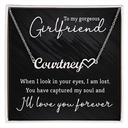 To My Gorgeous Girlfriend Name Necklace With Heart-Express Your Love Gifts