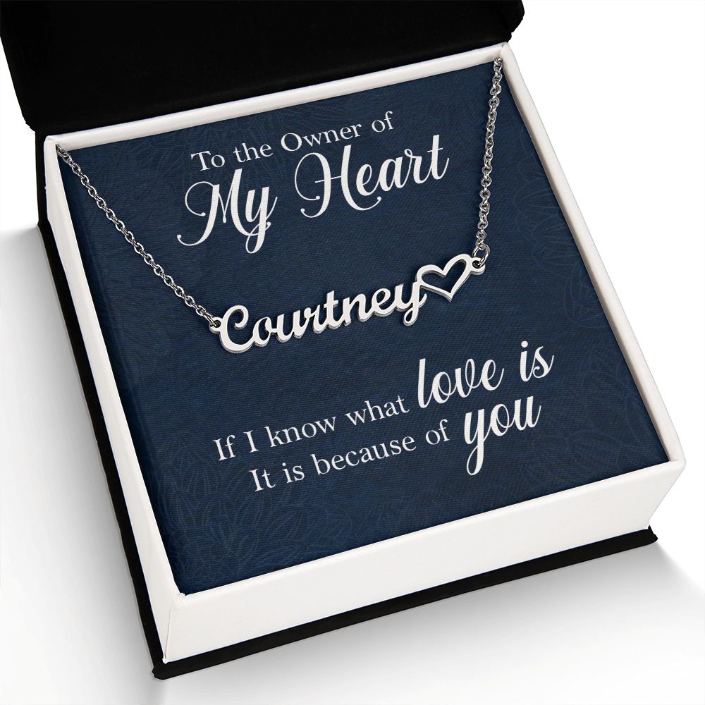 To the Owner of My Heart Name Necklace With Heart-Express Your Love Gifts