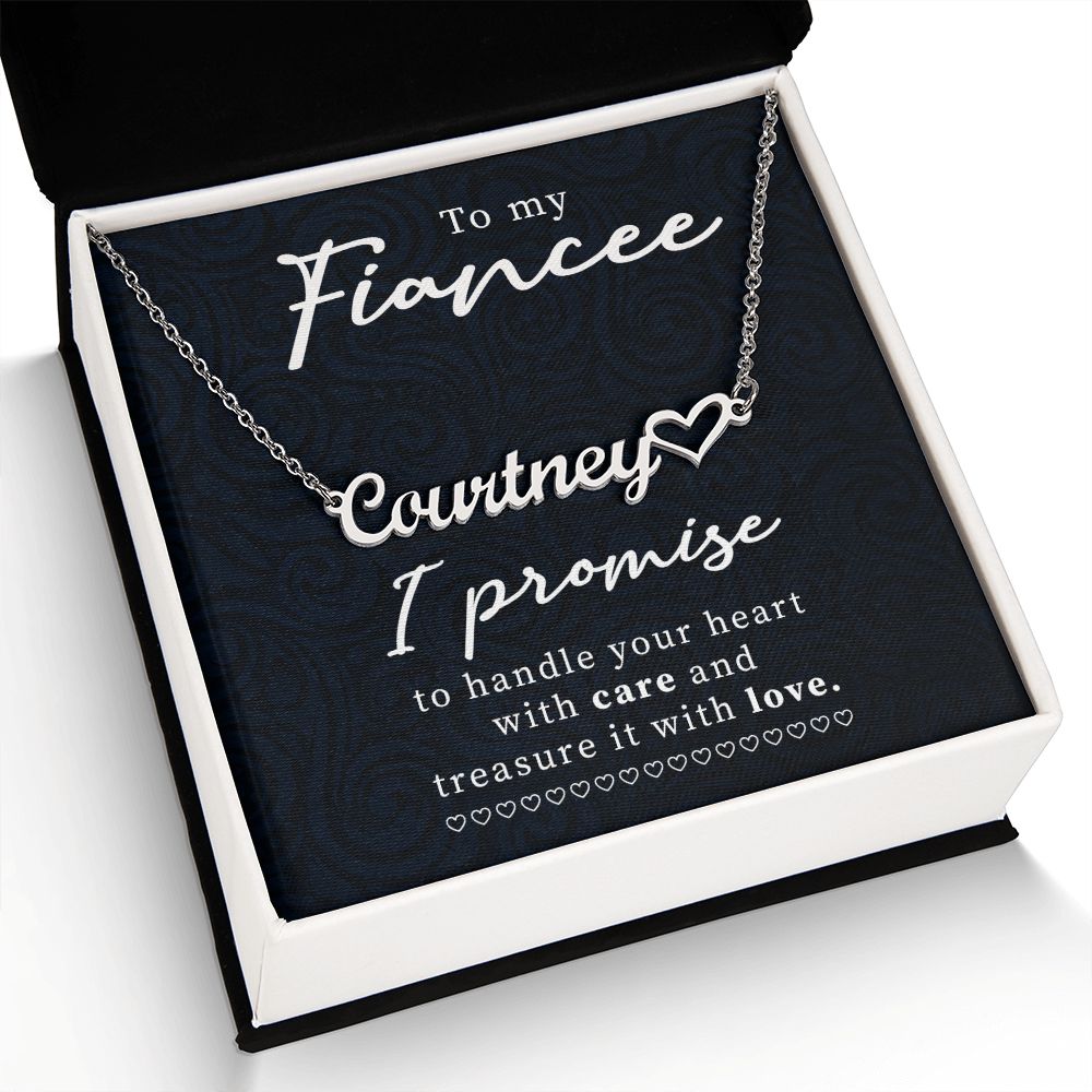 To My Fiancee Name Necklace With Heart-Express Your Love Gifts