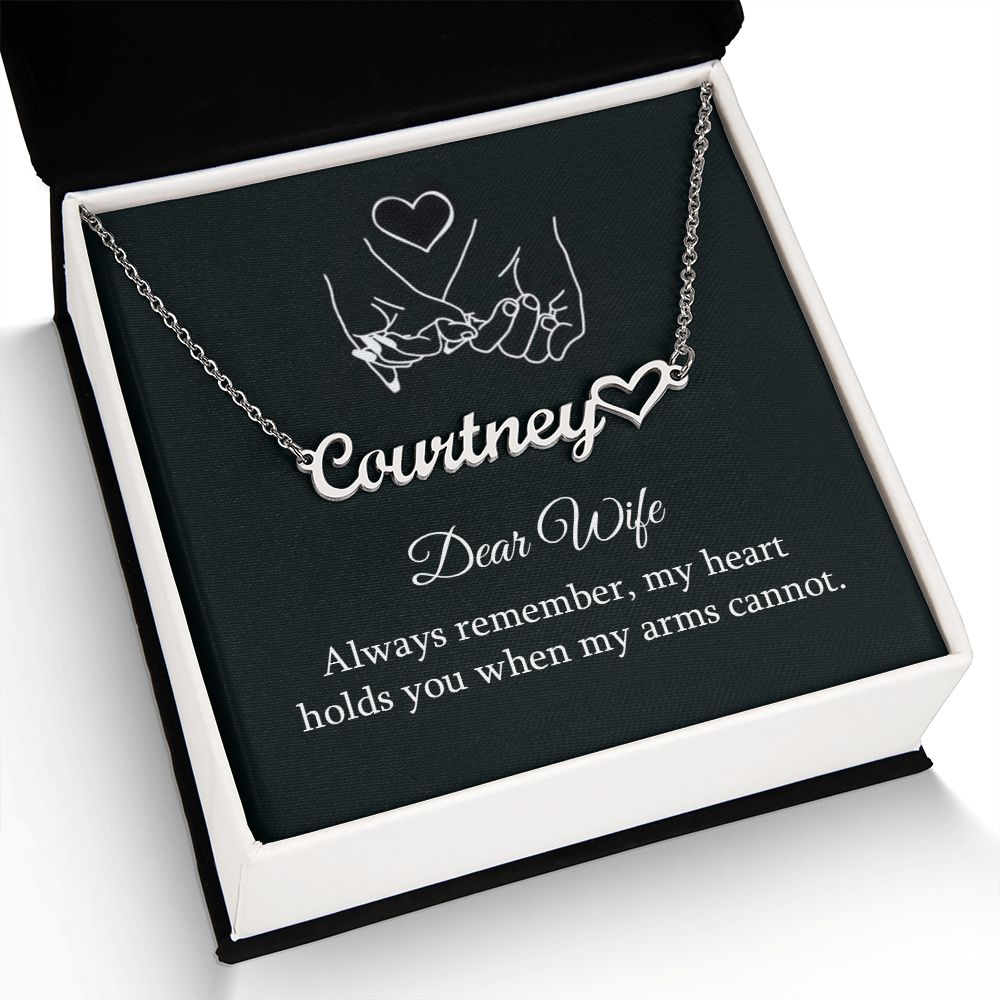 To My Wife Always Remember Name Necklace With Heart-Express Your Love Gifts