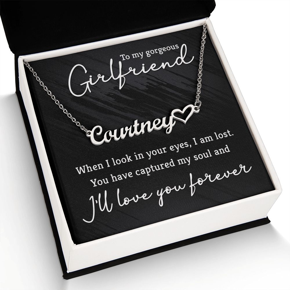 To My Gorgeous Girlfriend Name Necklace With Heart-Express Your Love Gifts