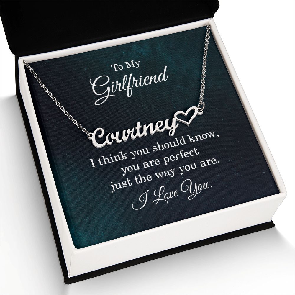 To My Girlfriend I Think You Should Know Name Necklace With Heart-Express Your Love Gifts