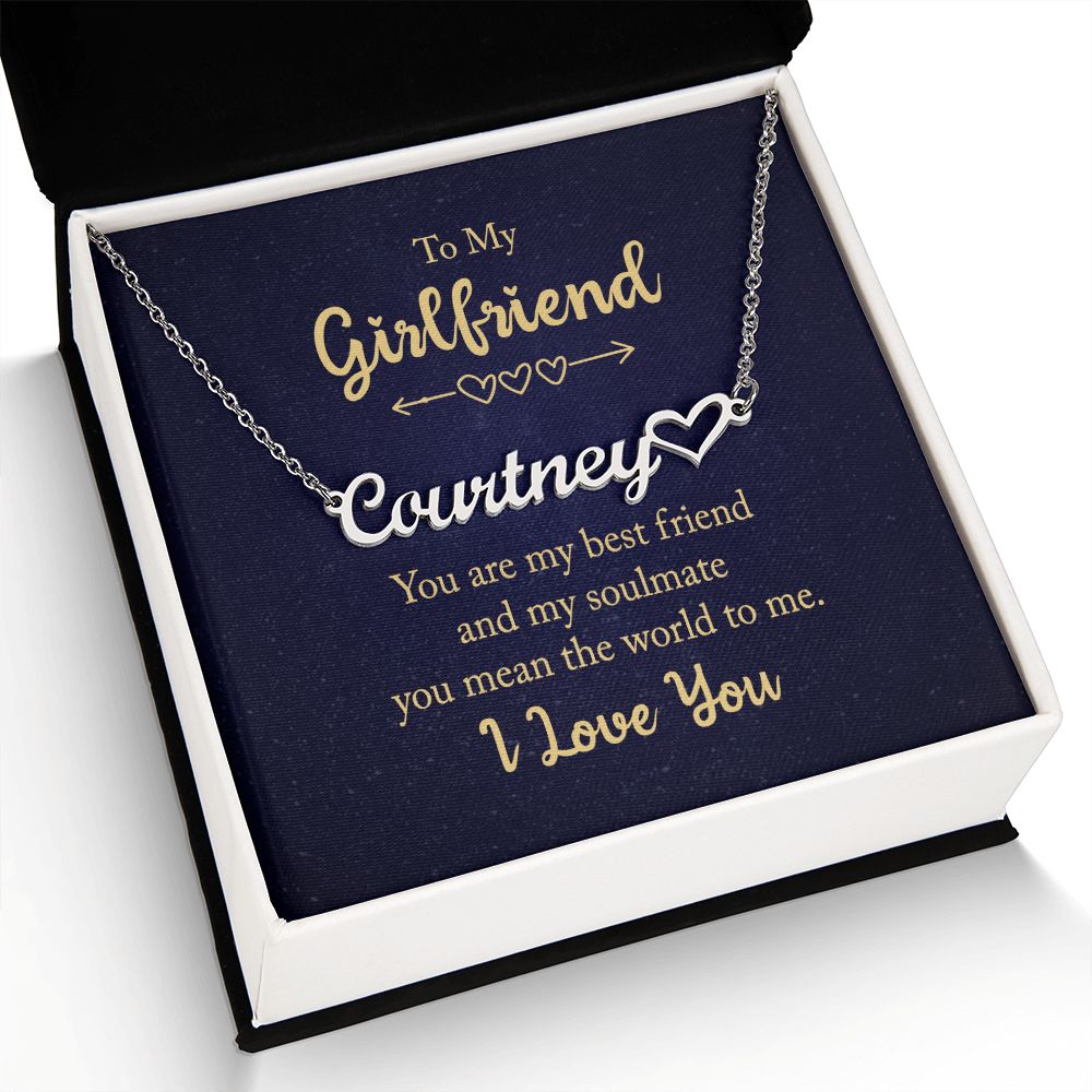 To My Girlfriend You Are My Best Friend Name Necklace With Heart-Express Your Love Gifts