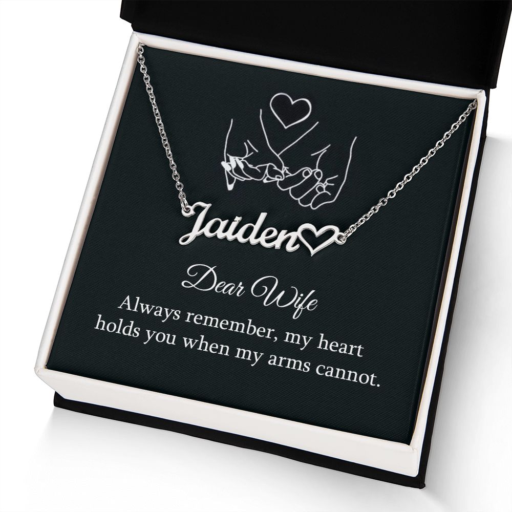 To My Wife Always Remember Name Necklace With Heart-Express Your Love Gifts