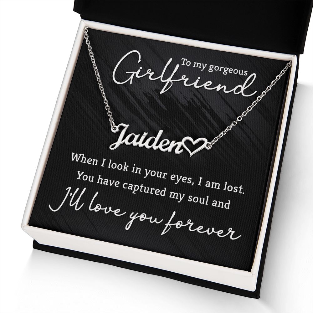 To My Gorgeous Girlfriend Name Necklace With Heart-Express Your Love Gifts