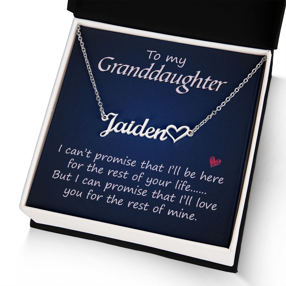 To My Granddaughter Name Necklace With Heart-Express Your Love Gifts