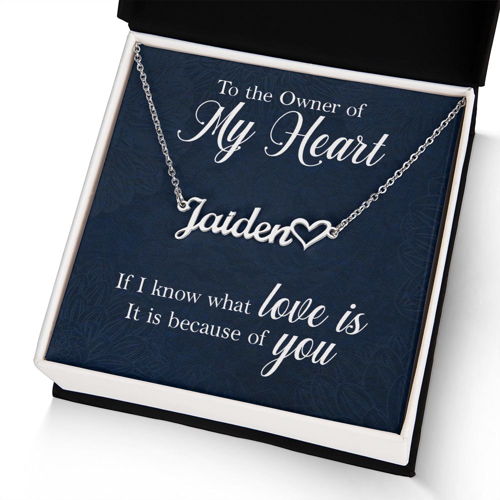 To the Owner of My Heart Name Necklace With Heart-Express Your Love Gifts