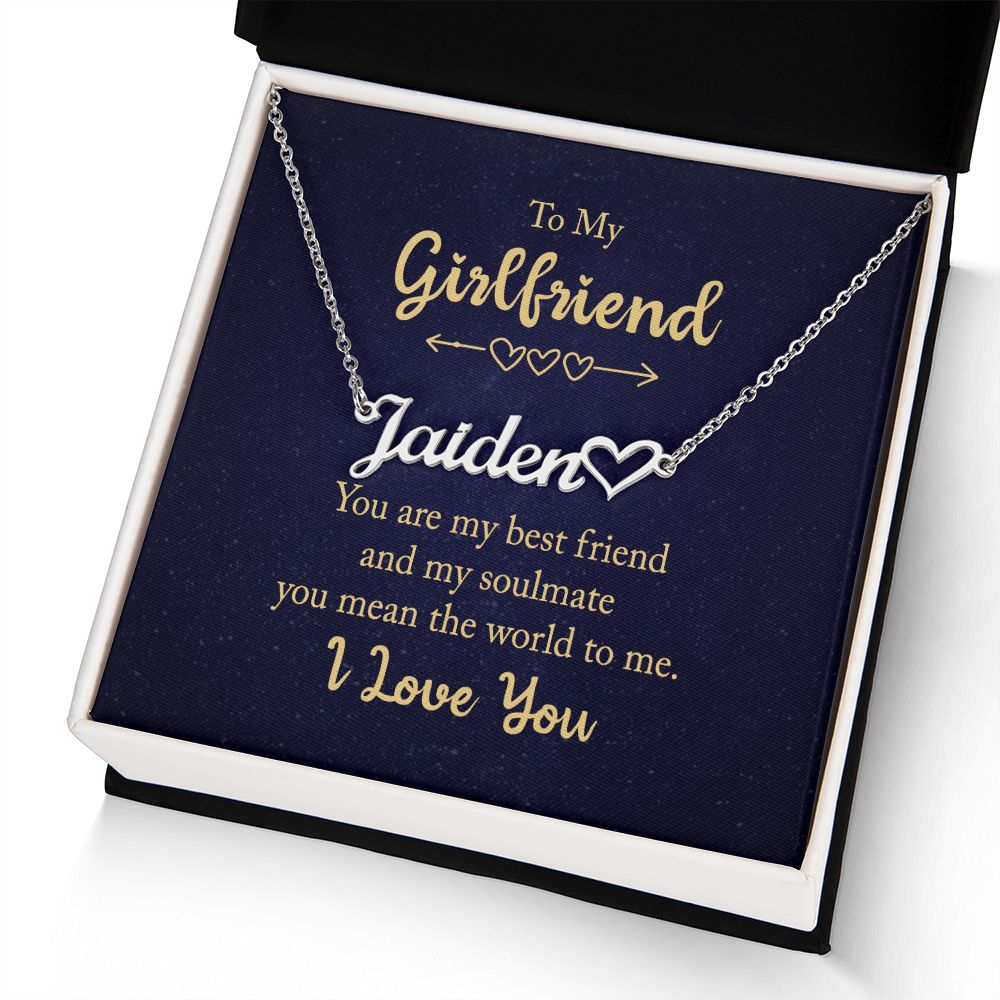 To My Girlfriend You Are My Best Friend Name Necklace With Heart-Express Your Love Gifts