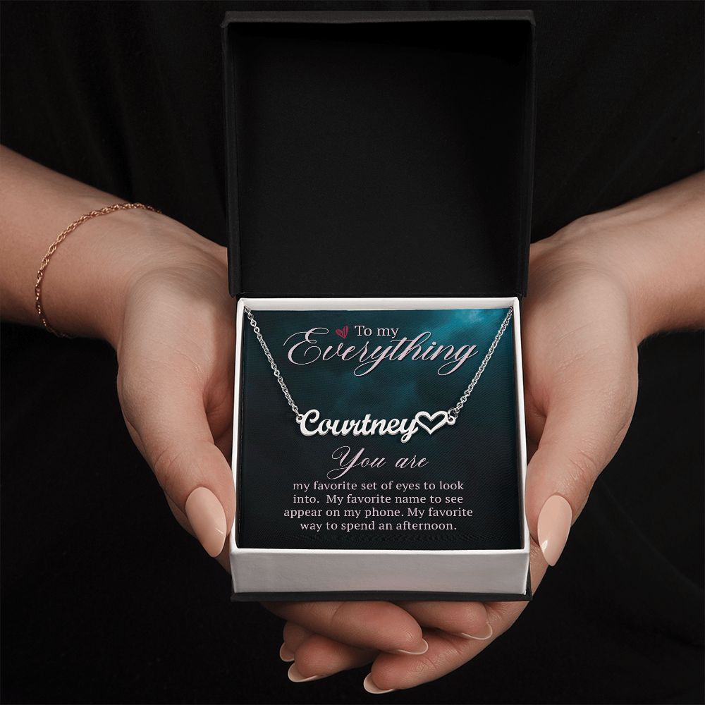 To My Everything Name Necklace With Heart-Express Your Love Gifts