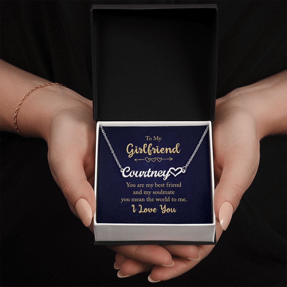 To My Girlfriend You Are My Best Friend Name Necklace With Heart-Express Your Love Gifts
