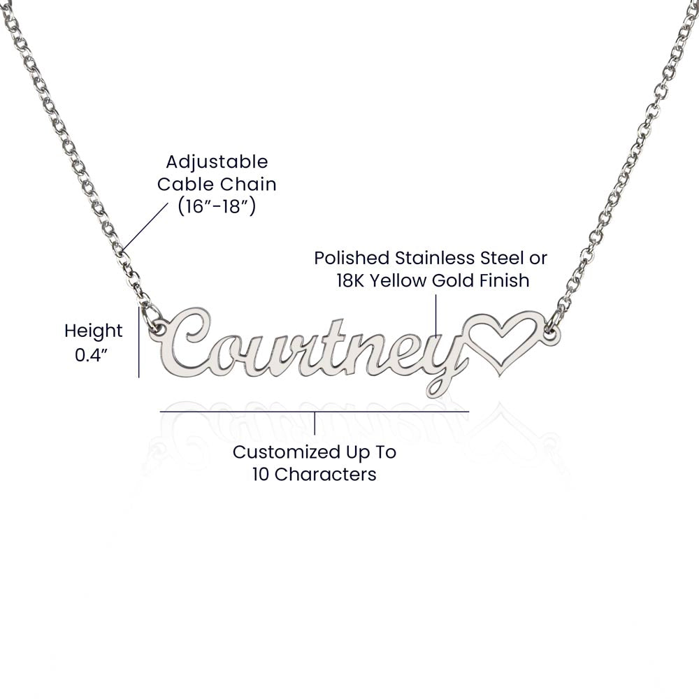 To My Granddaughter Name Necklace With Heart-Express Your Love Gifts