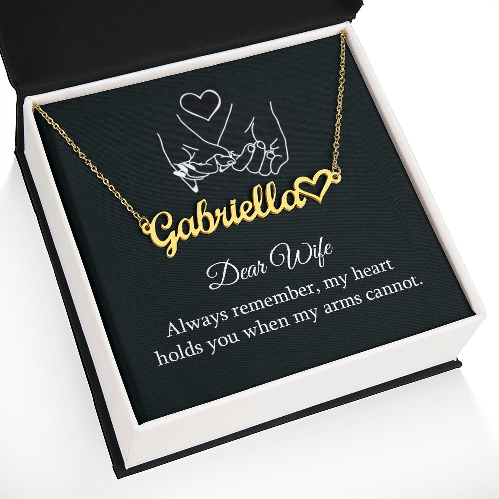 To My Wife Always Remember Name Necklace With Heart-Express Your Love Gifts