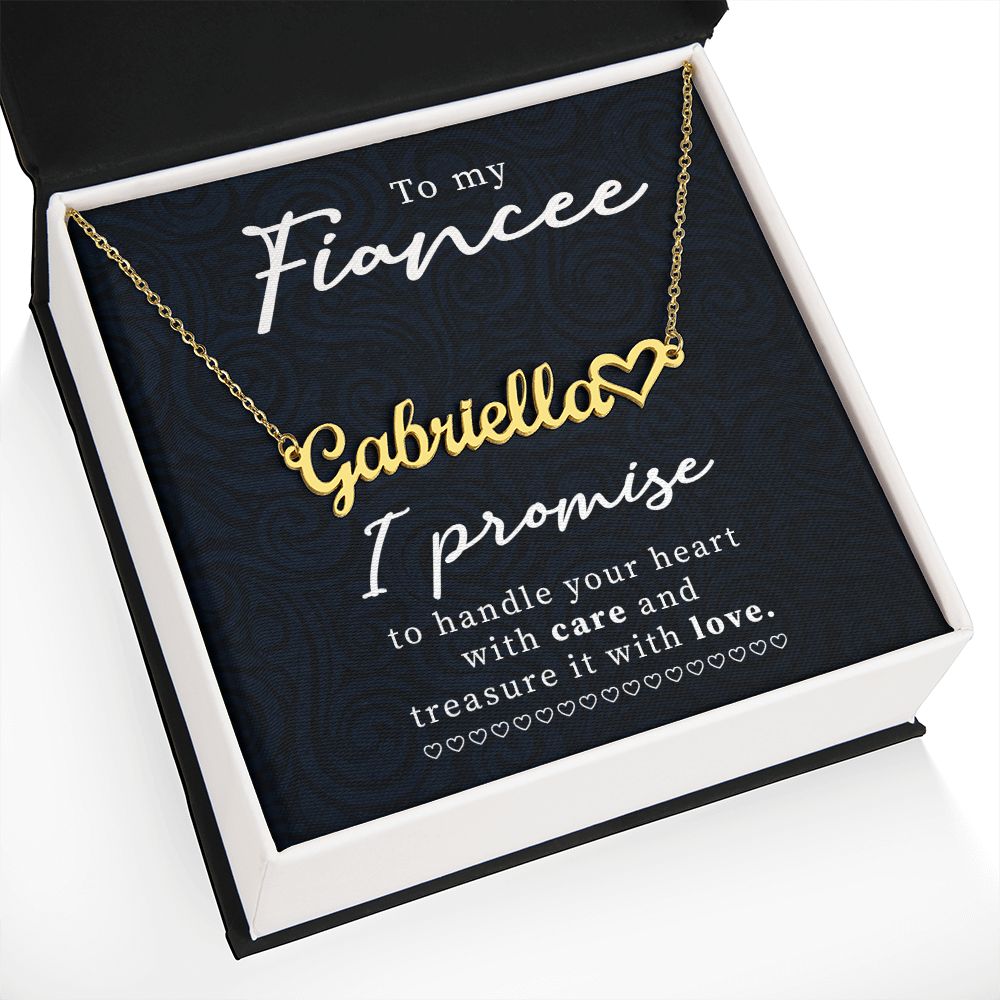 To My Fiancee Name Necklace With Heart-Express Your Love Gifts
