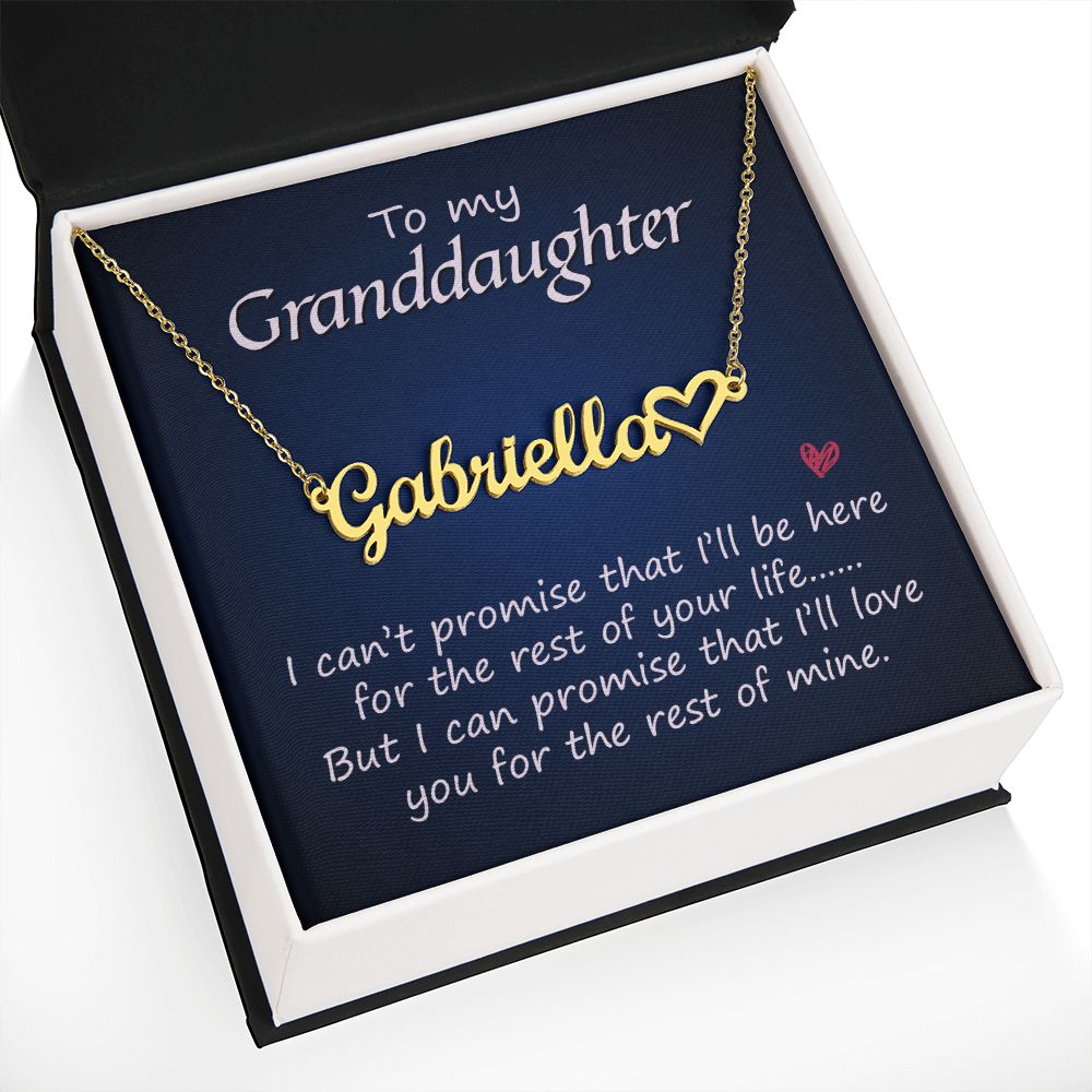 To My Granddaughter Name Necklace With Heart-Express Your Love Gifts