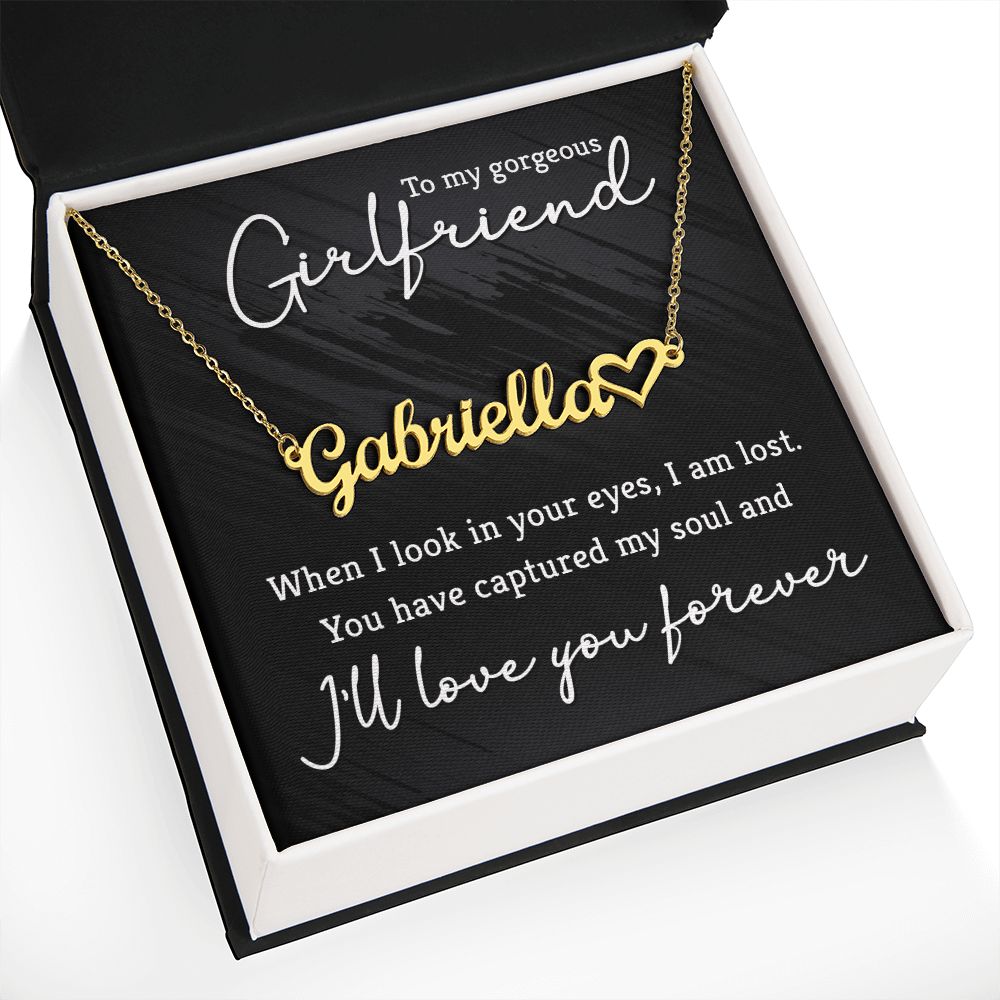 To My Gorgeous Girlfriend Name Necklace With Heart-Express Your Love Gifts