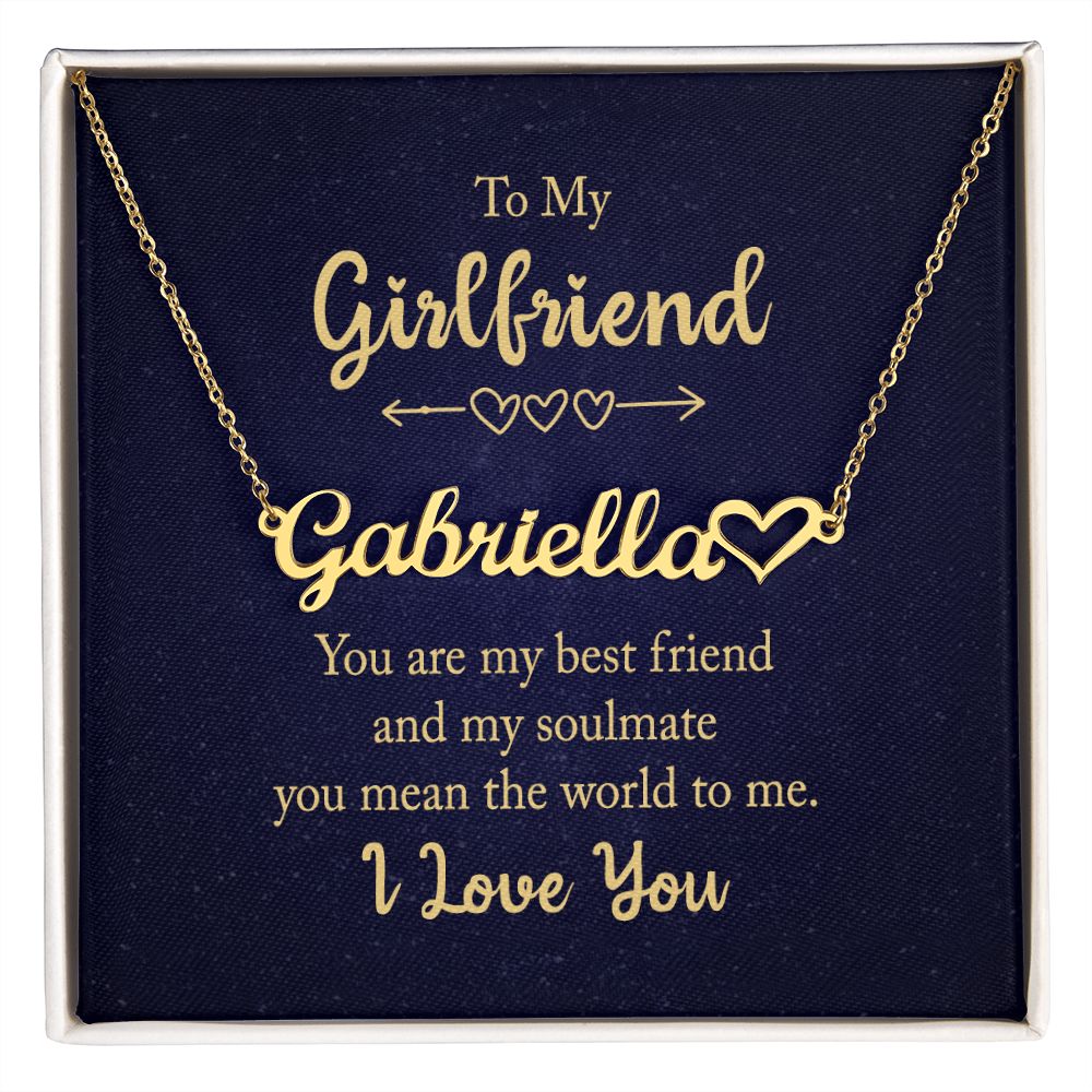 To My Girlfriend You Are My Best Friend Name Necklace With Heart-Express Your Love Gifts