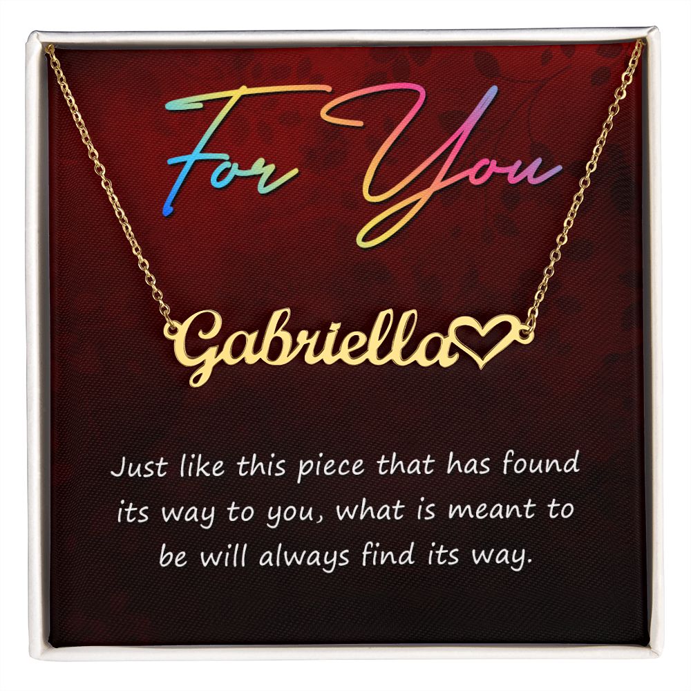 For You Name Necklace With Heart-Express Your Love Gifts