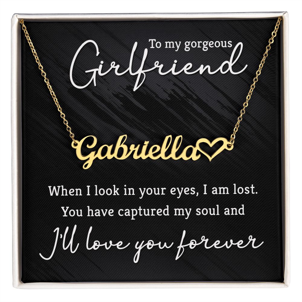 To My Gorgeous Girlfriend Name Necklace With Heart-Express Your Love Gifts