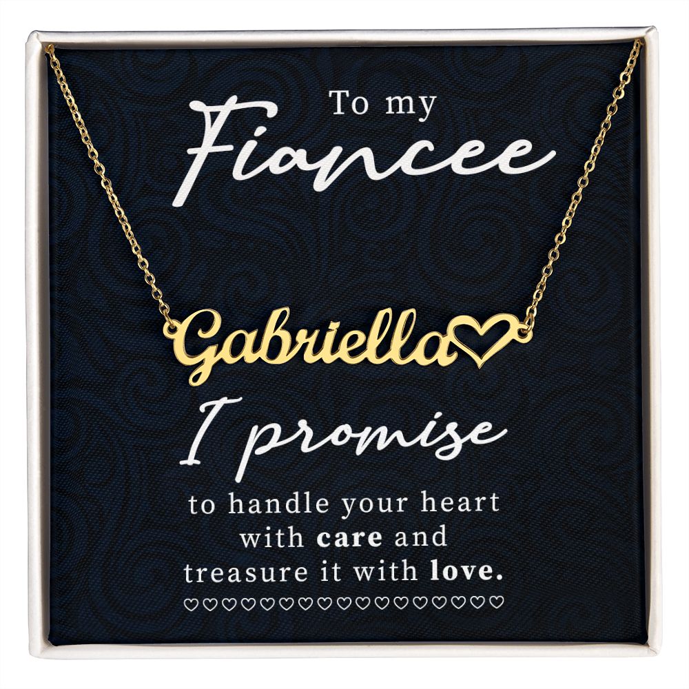 To My Fiancee Name Necklace With Heart-Express Your Love Gifts