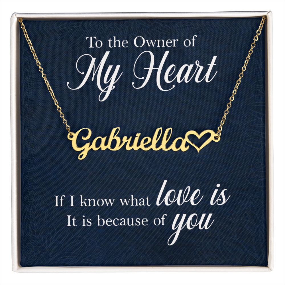 To the Owner of My Heart Name Necklace With Heart-Express Your Love Gifts