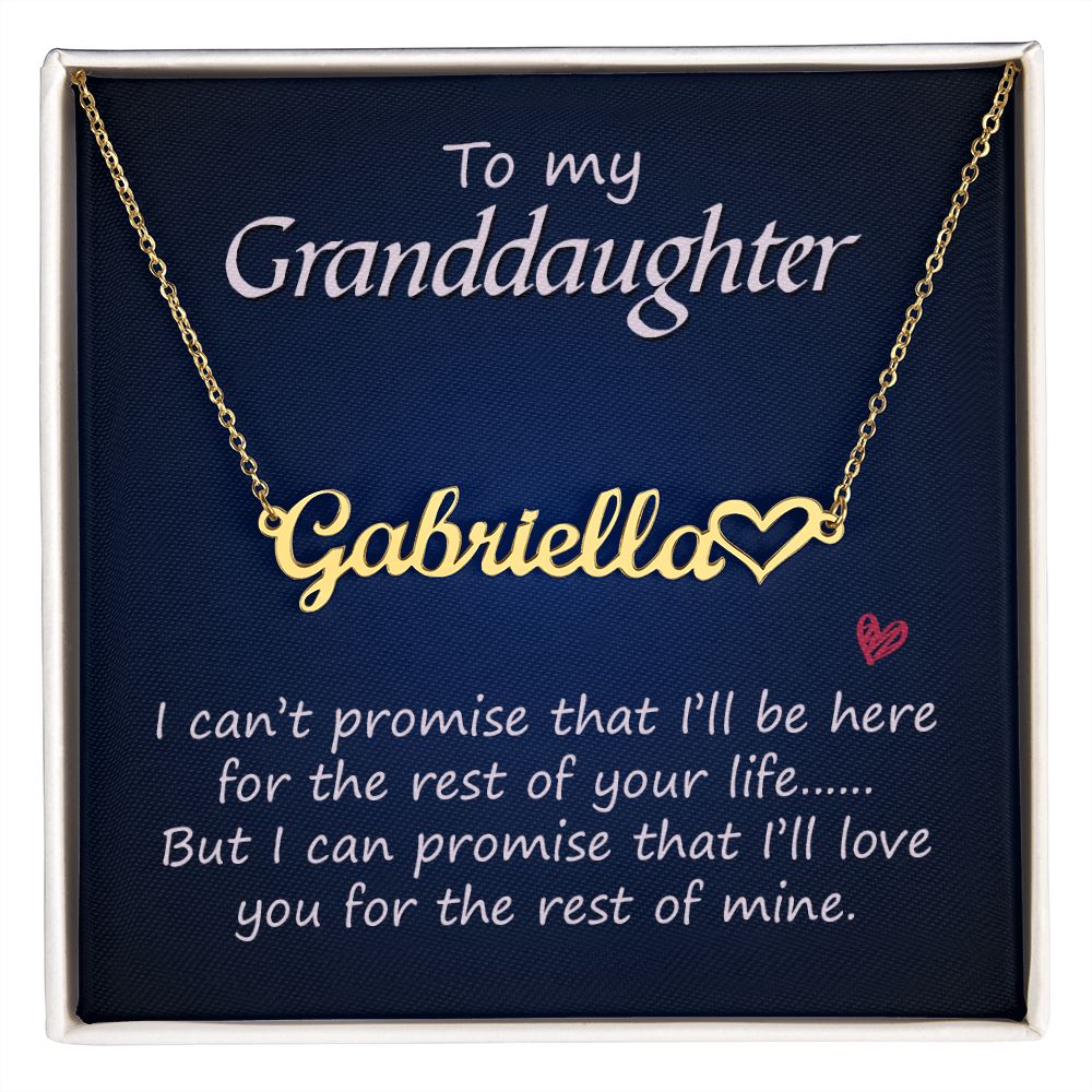 To My Granddaughter Name Necklace With Heart-Express Your Love Gifts