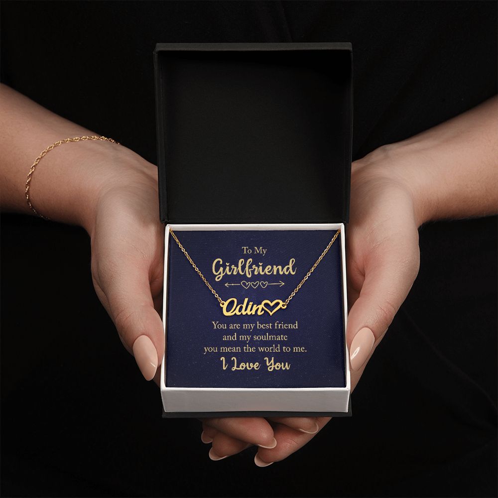 To My Girlfriend You Are My Best Friend Name Necklace With Heart-Express Your Love Gifts