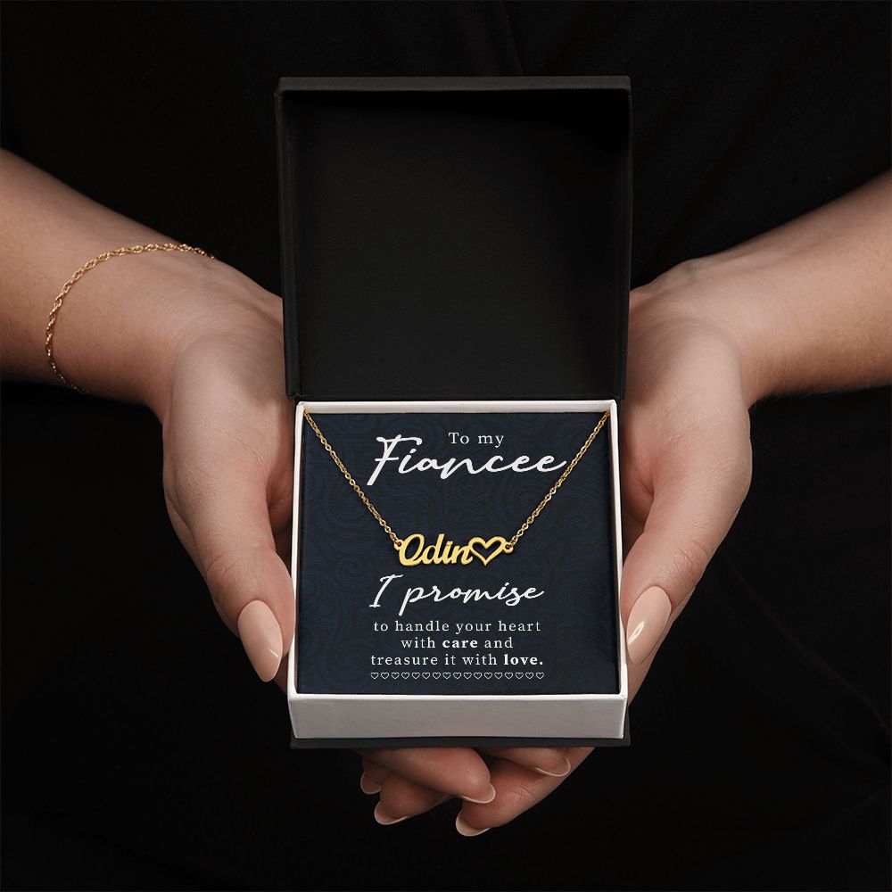 To My Fiancee Name Necklace With Heart-Express Your Love Gifts