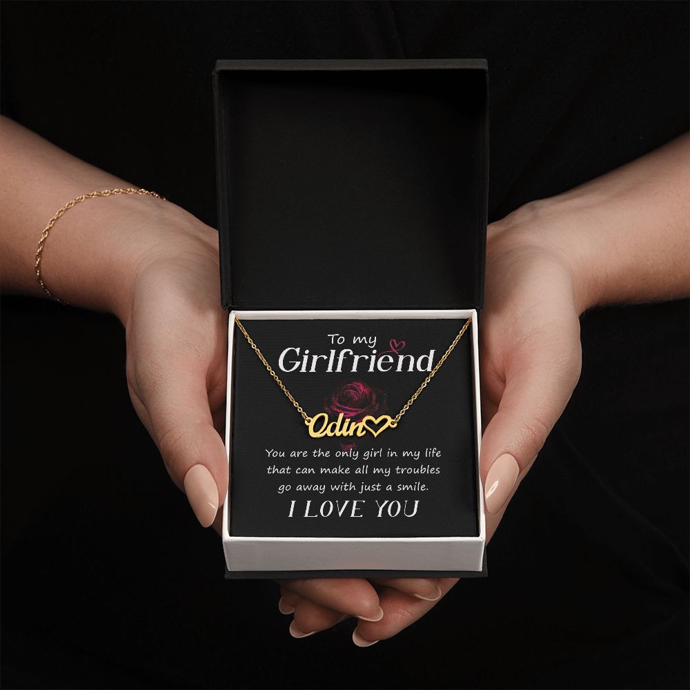 To My Girlfriend You Are The Name Necklace With Heart-Express Your Love Gifts
