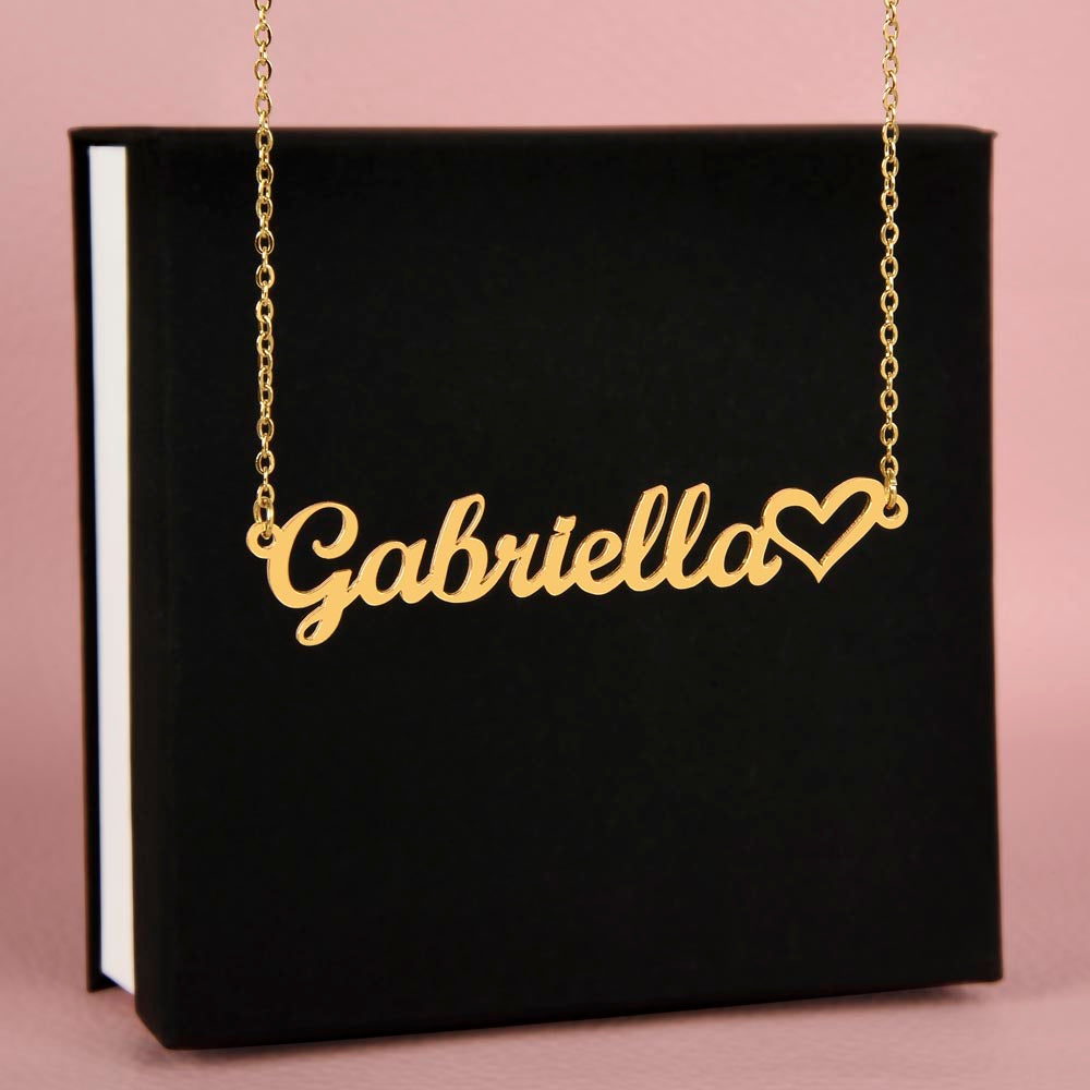 To My Sister I Love You Name Necklace With Heart-Express Your Love Gifts