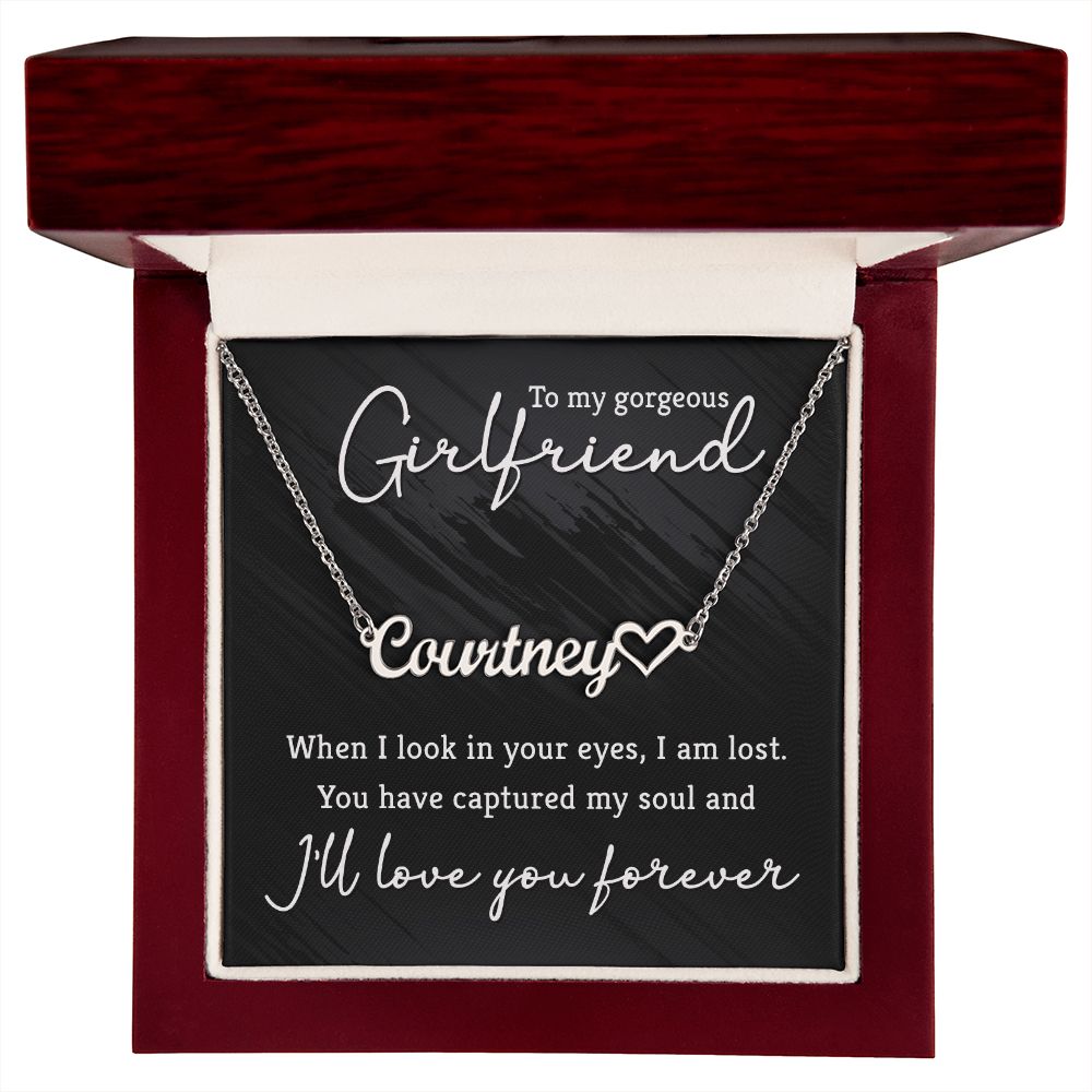 To My Gorgeous Girlfriend Name Necklace With Heart-Express Your Love Gifts