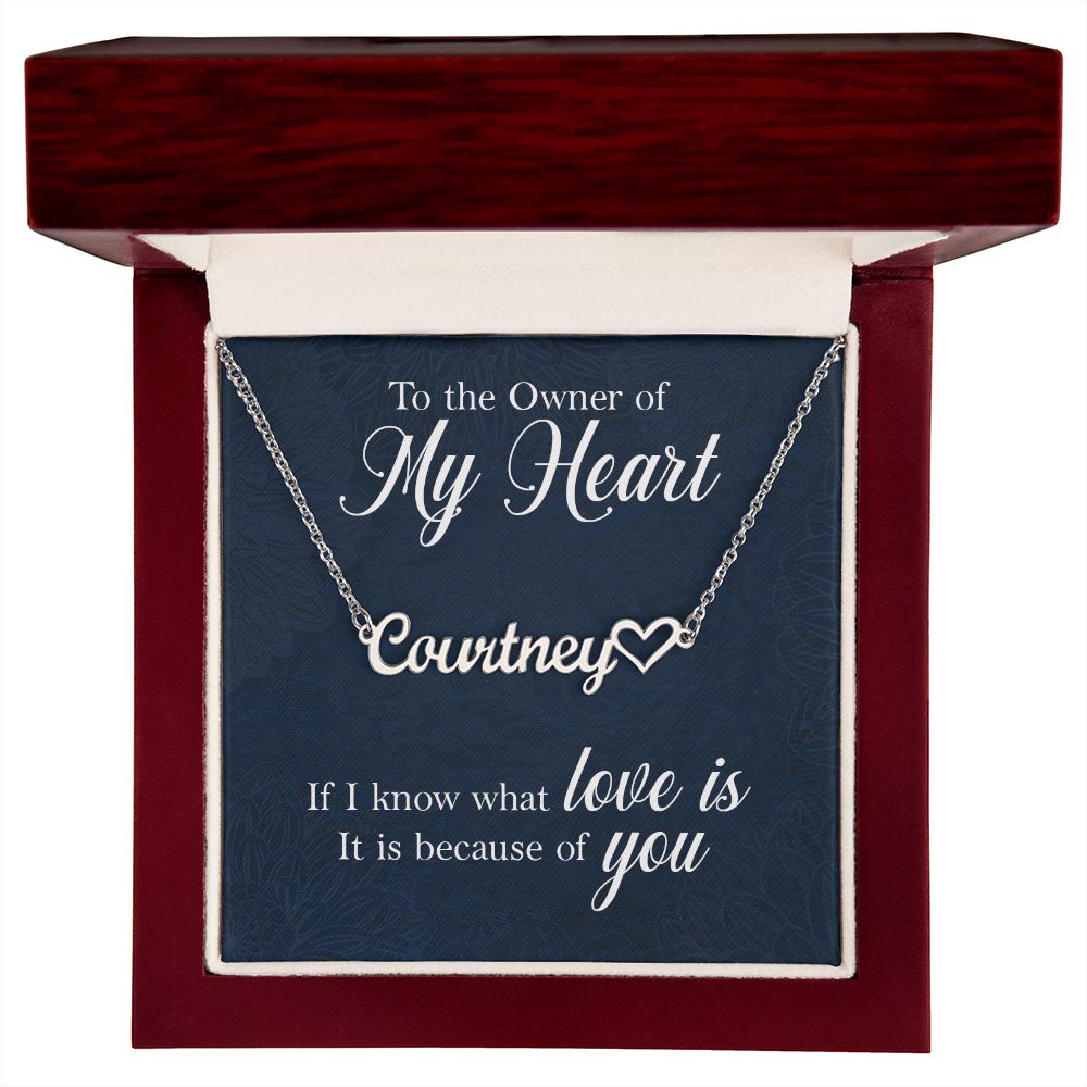 To the Owner of My Heart Name Necklace With Heart-Express Your Love Gifts