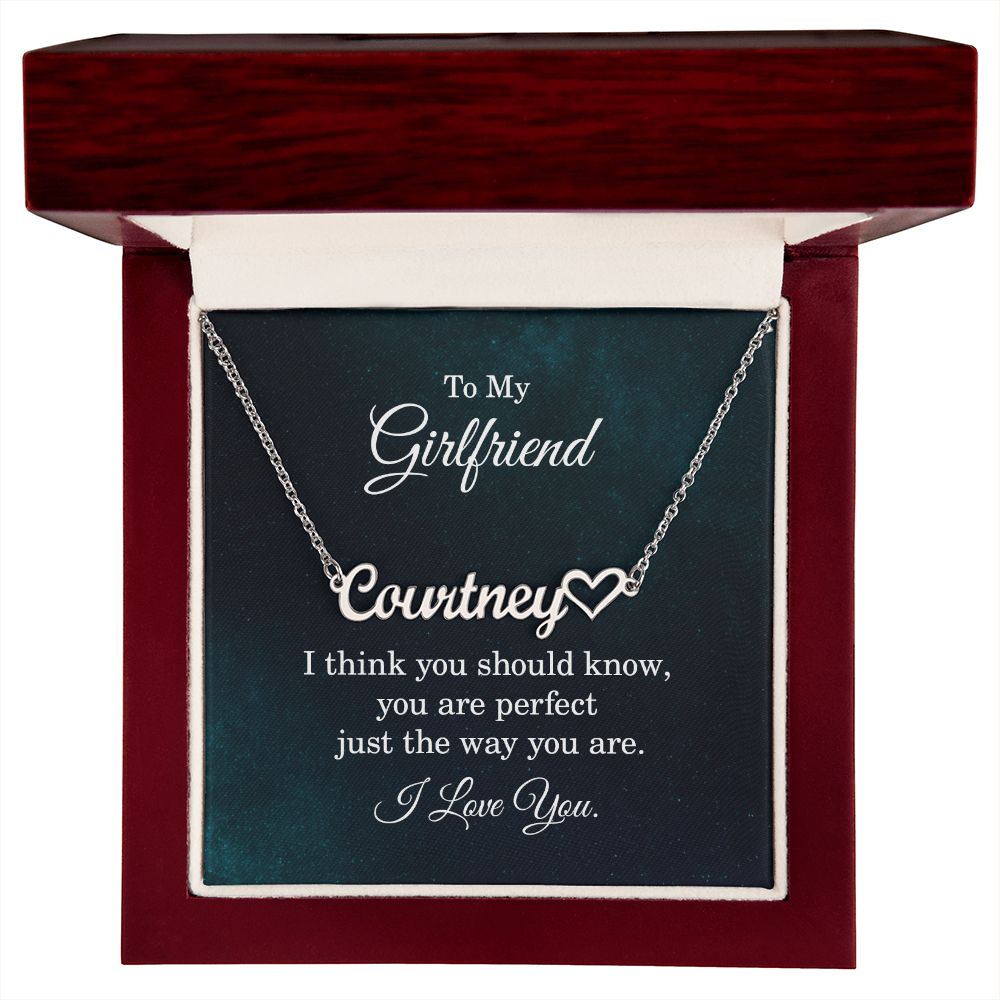 To My Girlfriend I Think You Should Know Name Necklace With Heart-Express Your Love Gifts