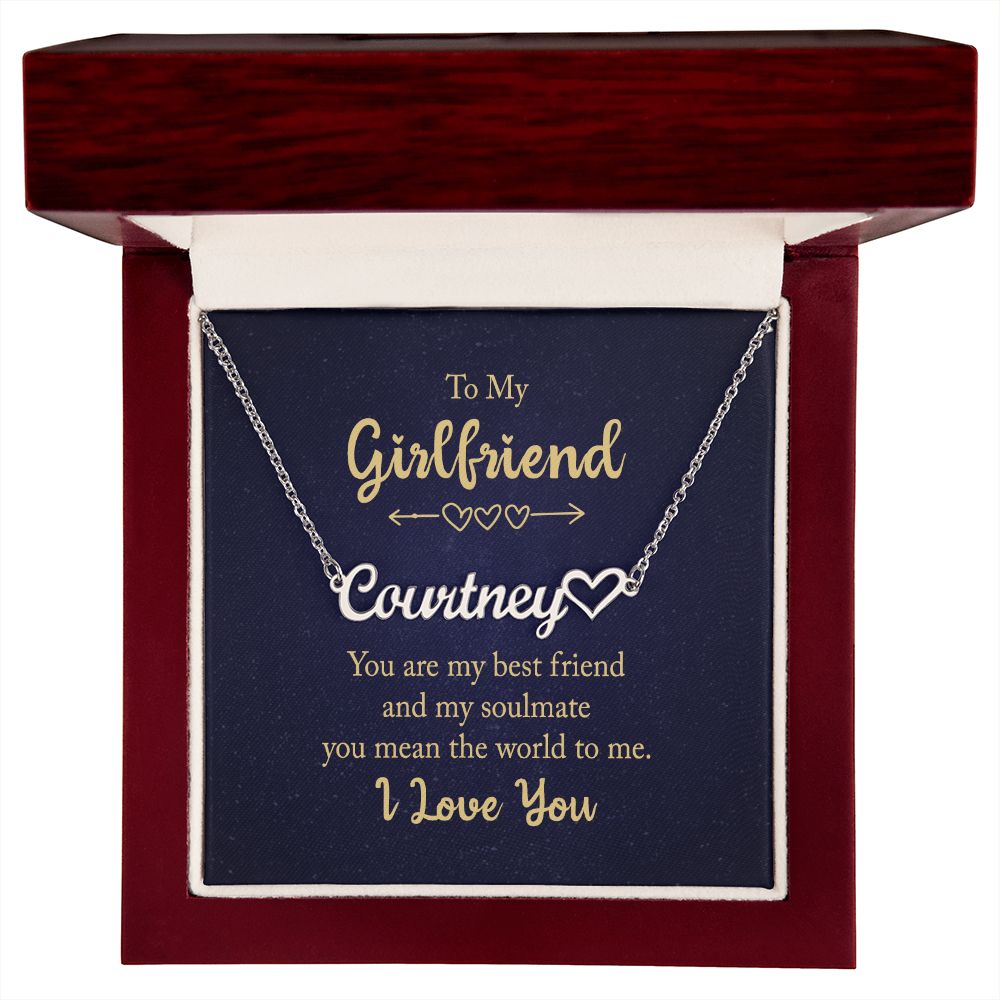 To My Girlfriend You Are My Best Friend Name Necklace With Heart-Express Your Love Gifts