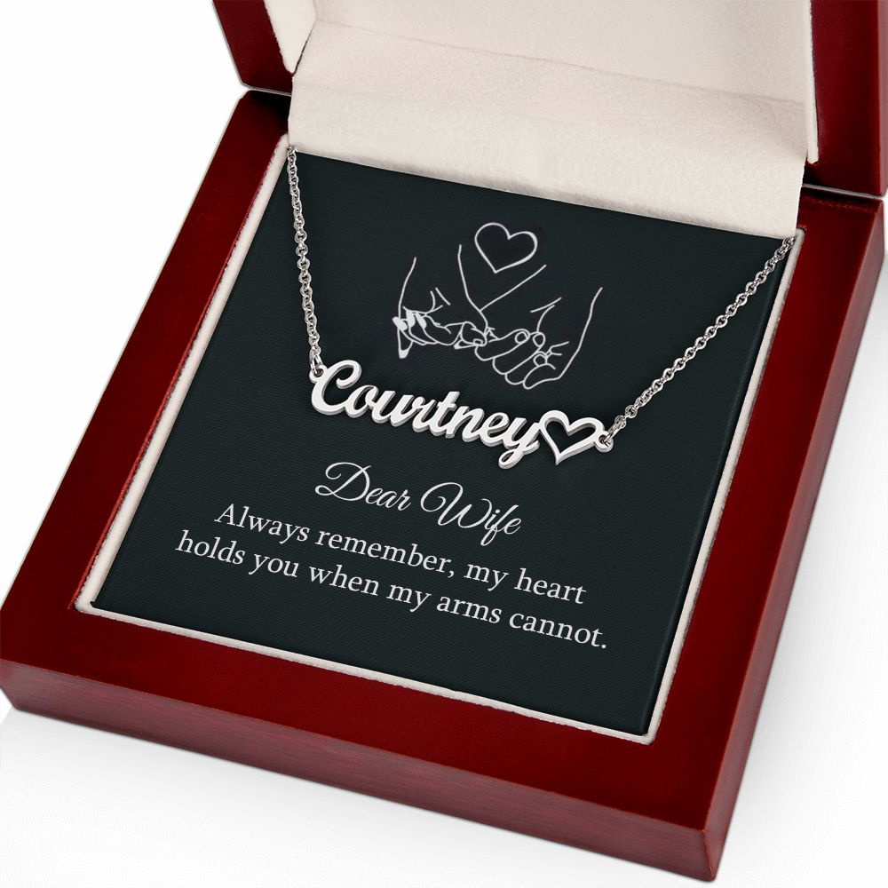 To My Wife Always Remember Name Necklace With Heart-Express Your Love Gifts