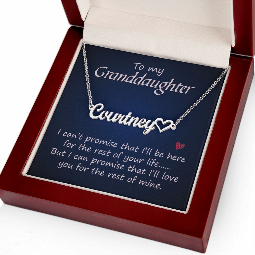 To My Granddaughter Name Necklace With Heart-Express Your Love Gifts