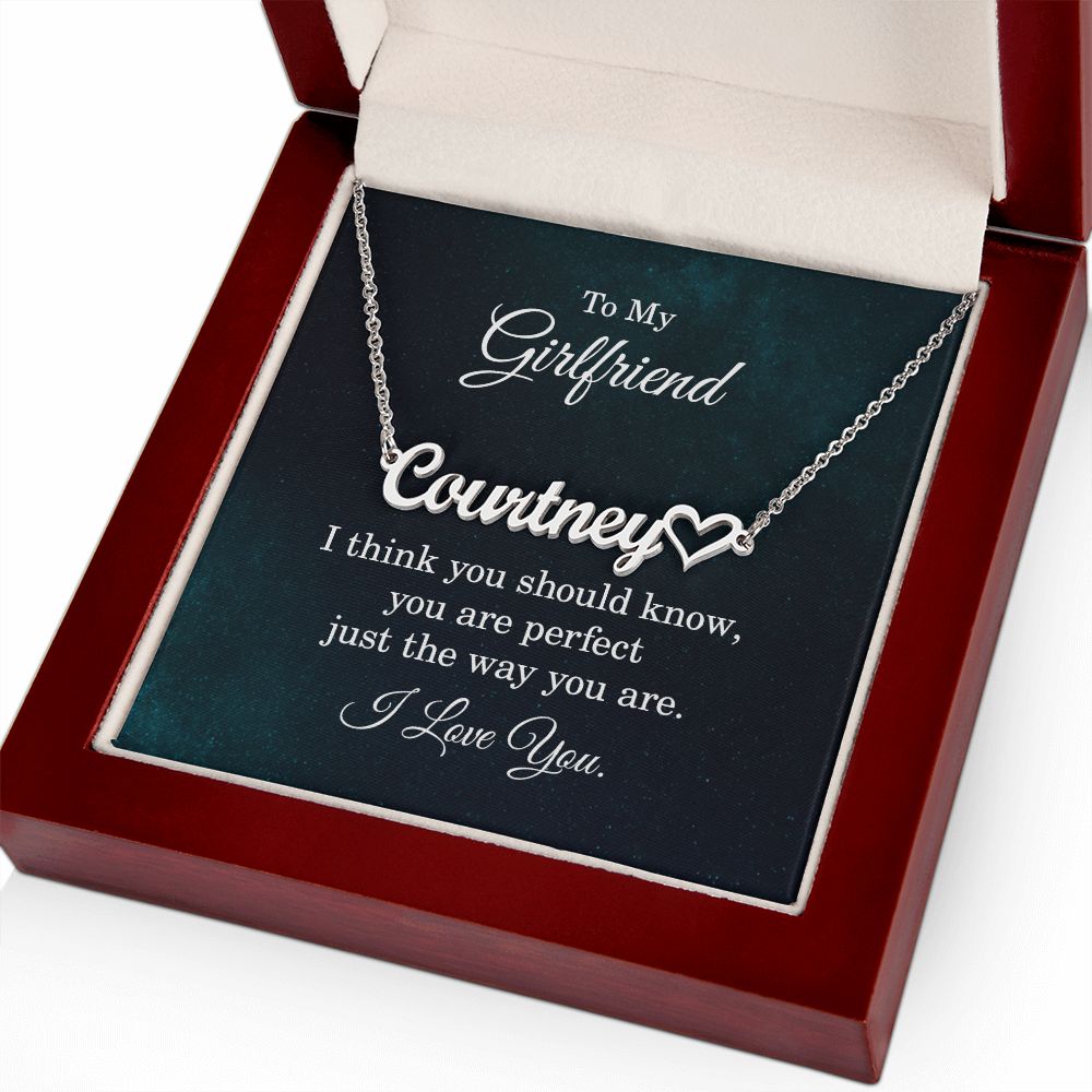 To My Girlfriend I Think You Should Know Name Necklace With Heart-Express Your Love Gifts