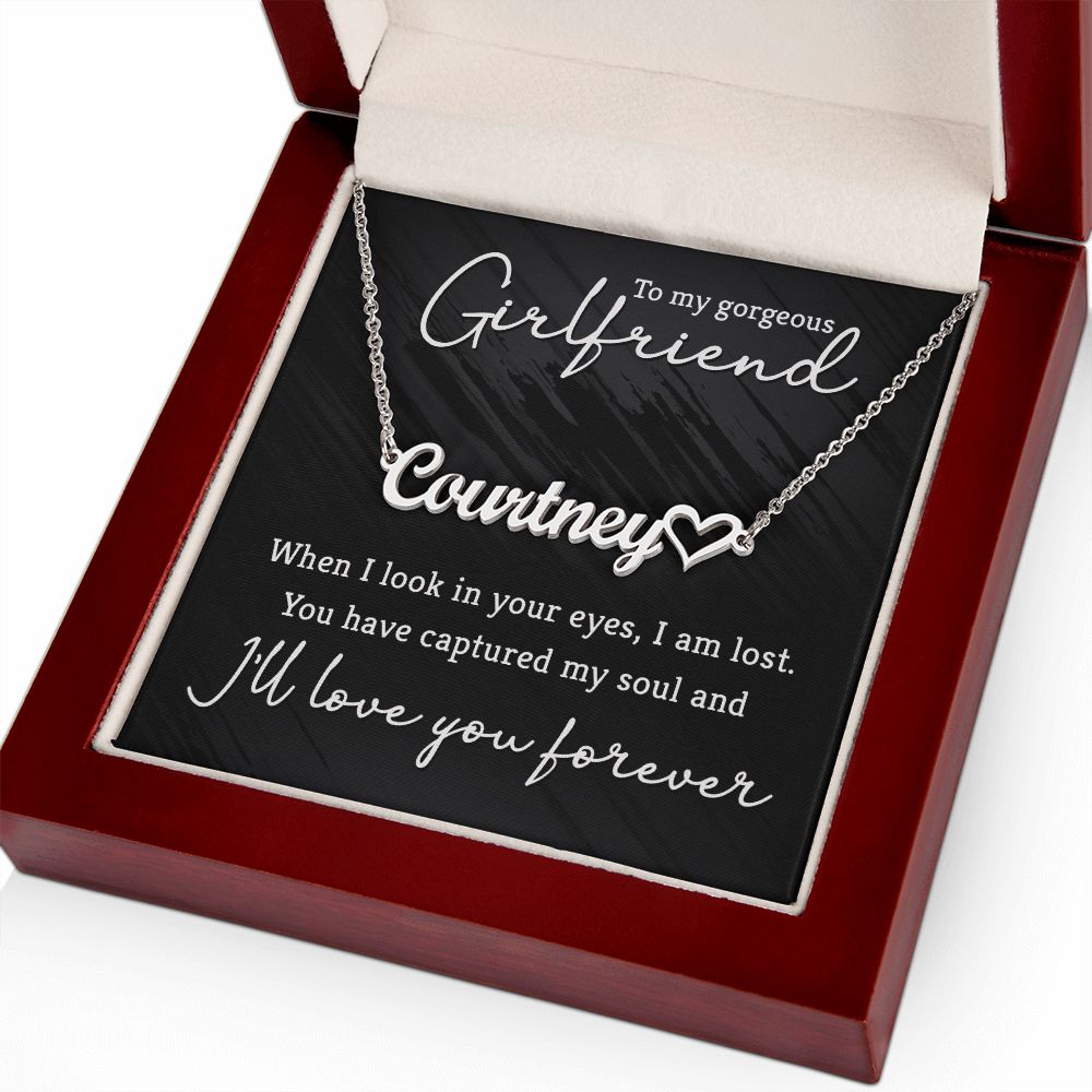 To My Gorgeous Girlfriend Name Necklace With Heart-Express Your Love Gifts