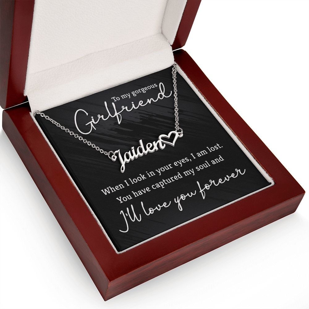 To My Gorgeous Girlfriend Name Necklace With Heart-Express Your Love Gifts