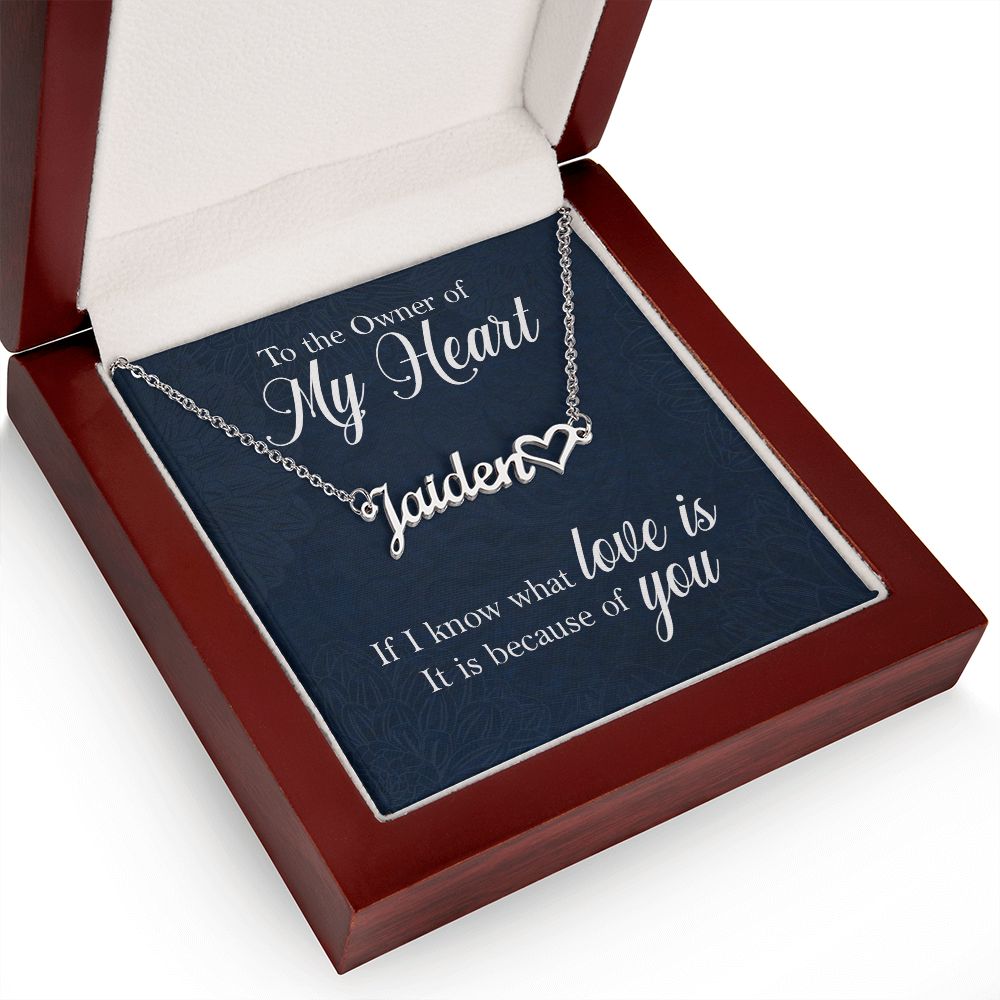 To the Owner of My Heart Name Necklace With Heart-Express Your Love Gifts
