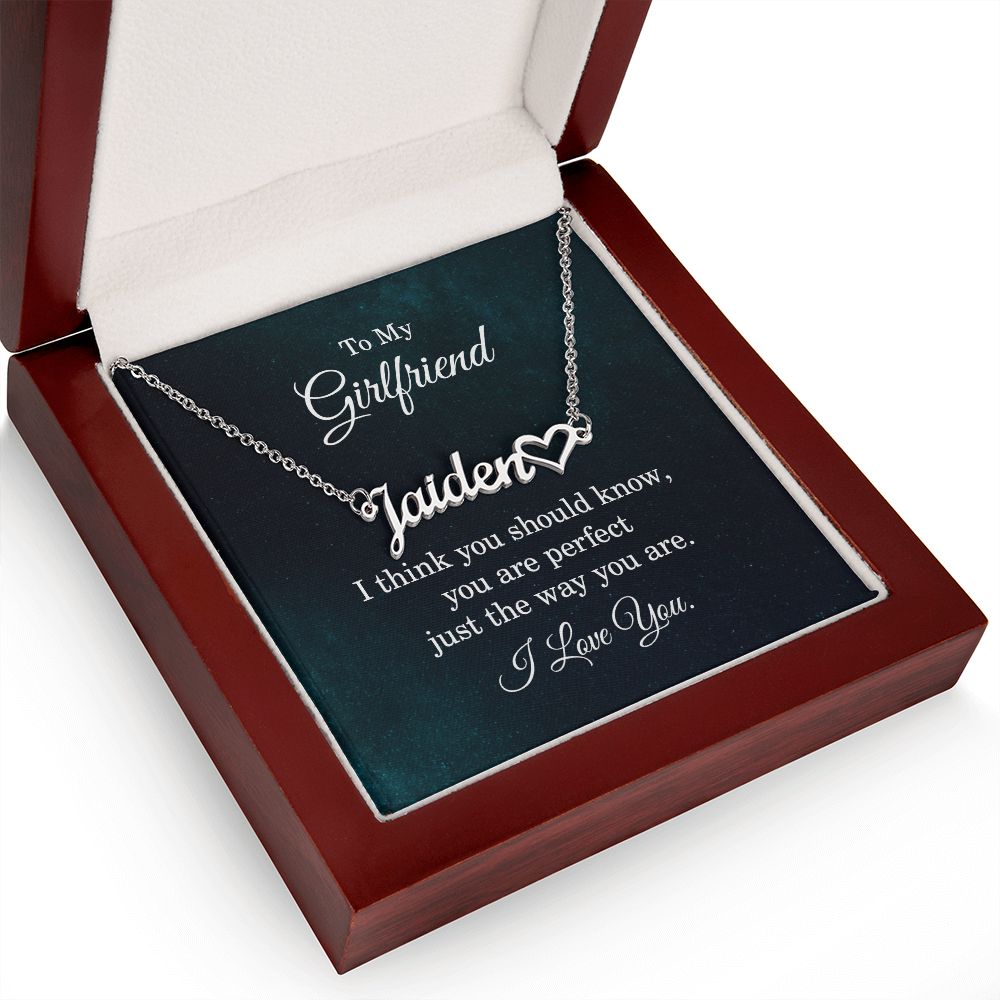 To My Girlfriend I Think You Should Know Name Necklace With Heart-Express Your Love Gifts