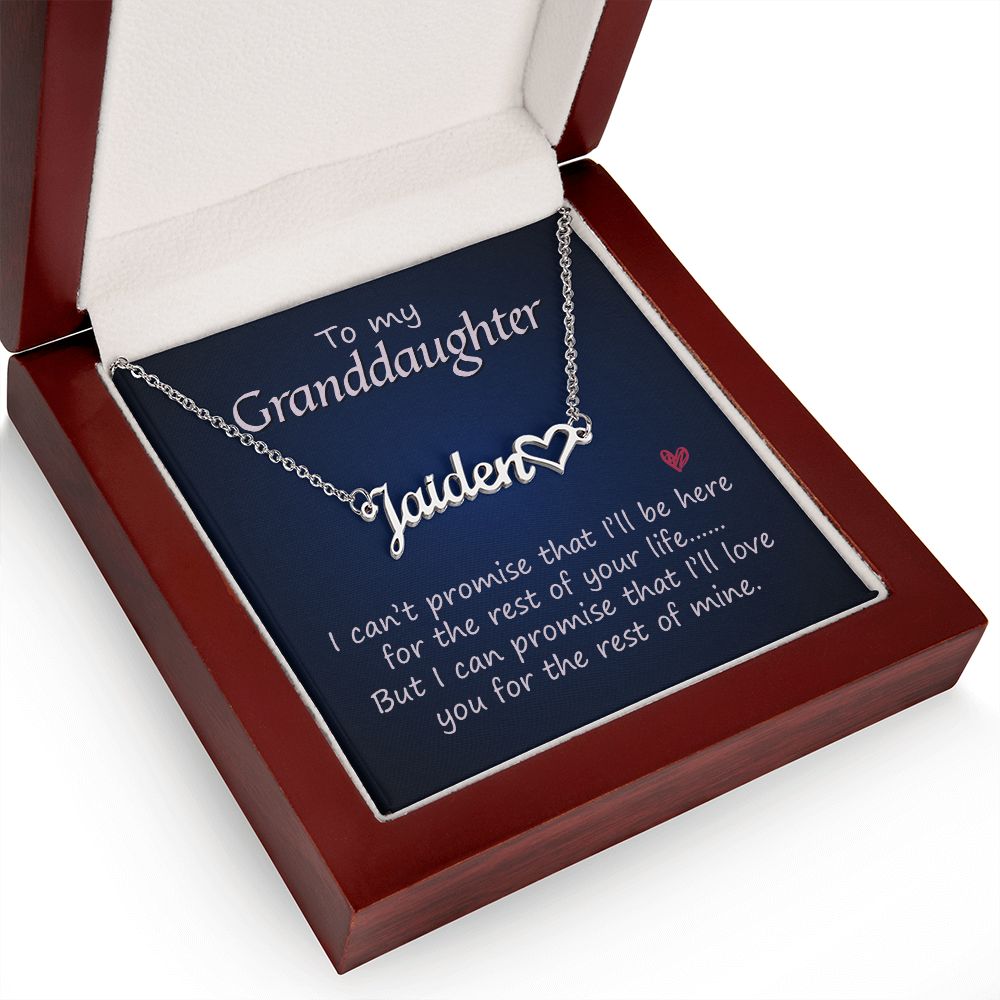 To My Granddaughter Name Necklace With Heart-Express Your Love Gifts