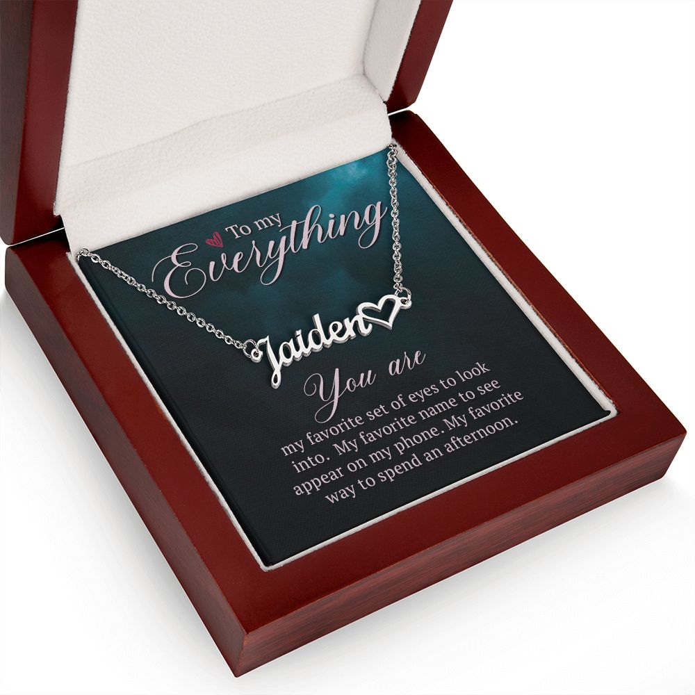 To My Everything Name Necklace With Heart-Express Your Love Gifts
