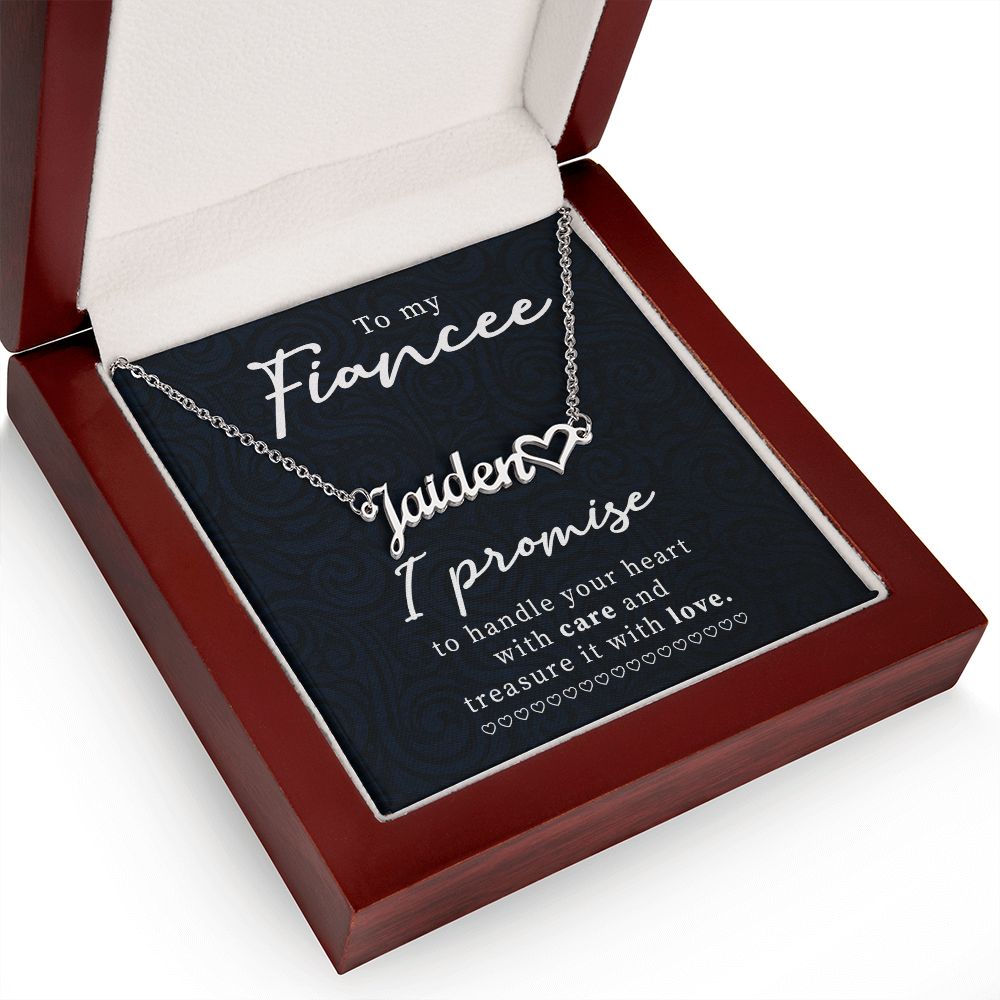 To My Fiancee Name Necklace With Heart-Express Your Love Gifts