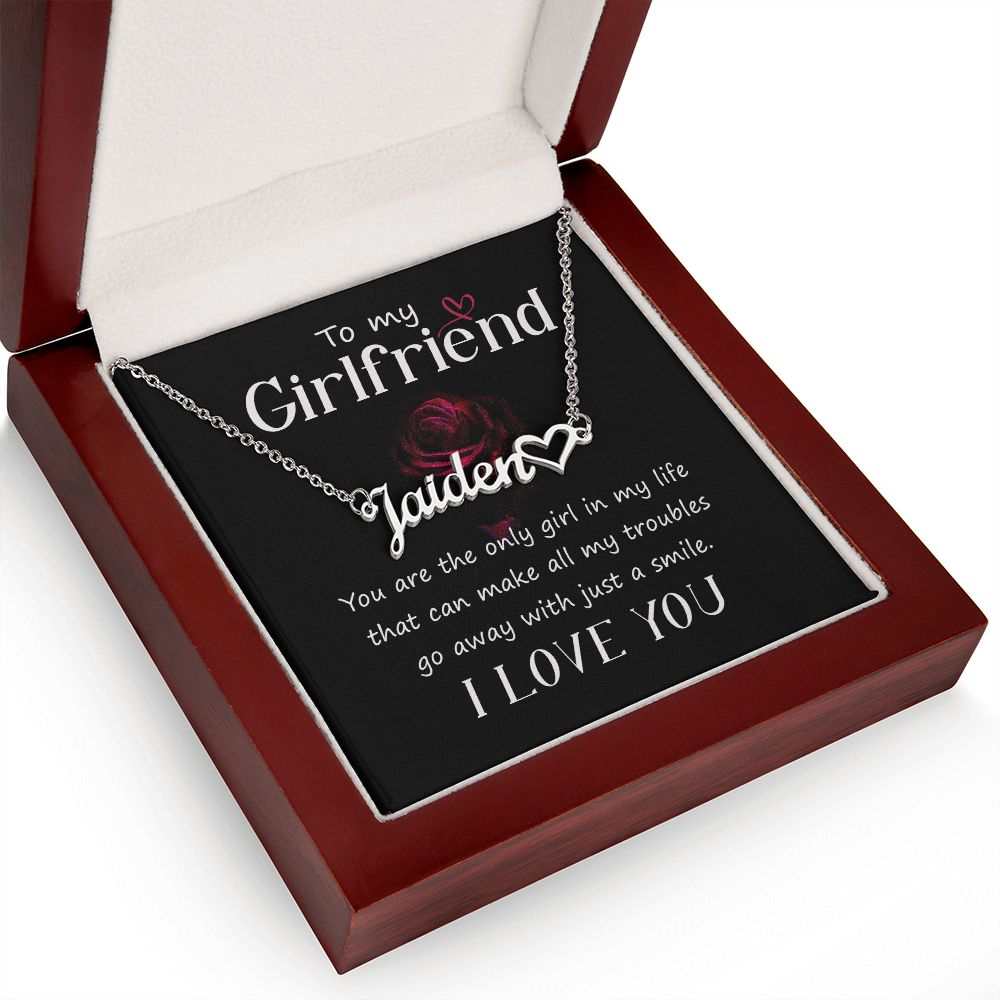 To My Girlfriend You Are The Name Necklace With Heart-Express Your Love Gifts