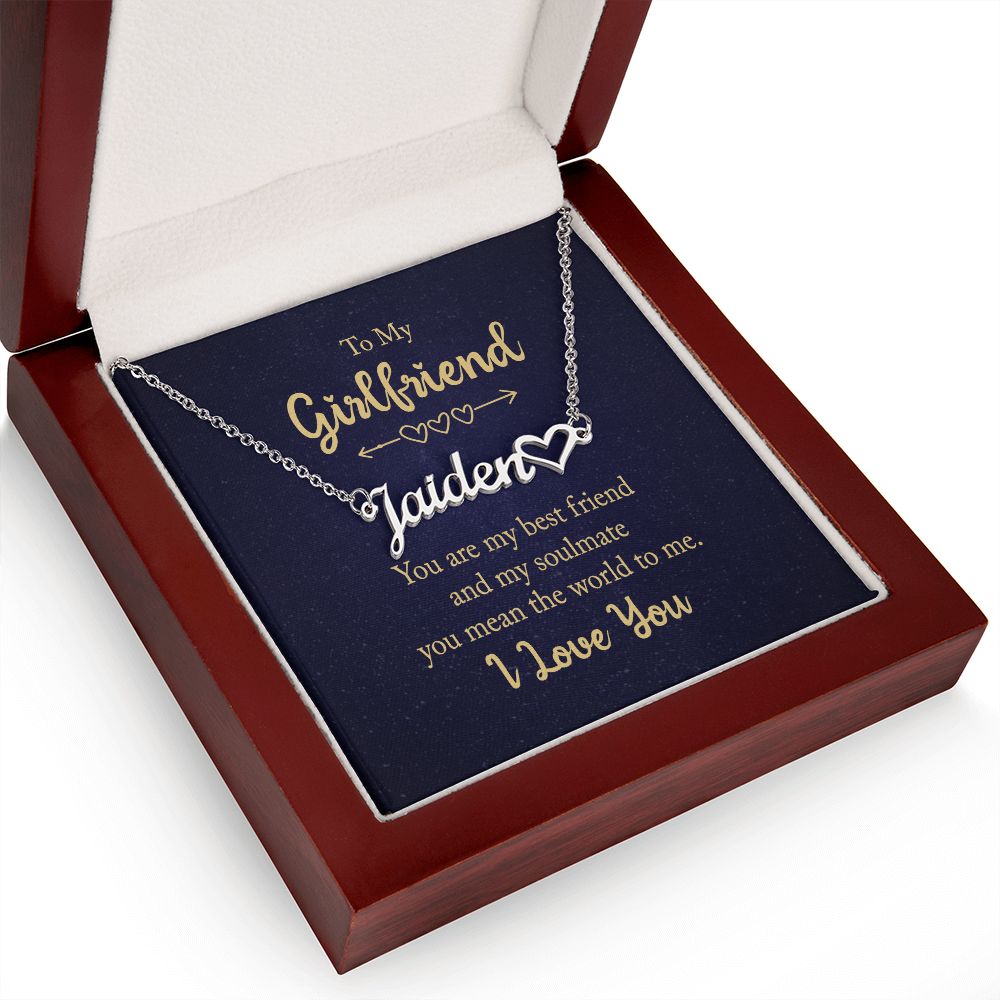 To My Girlfriend You Are My Best Friend Name Necklace With Heart-Express Your Love Gifts